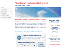 Tablet Screenshot of allenbrownheatingcooling.com